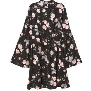 H&M Black Rose and Dove Patterned Sheer Dress